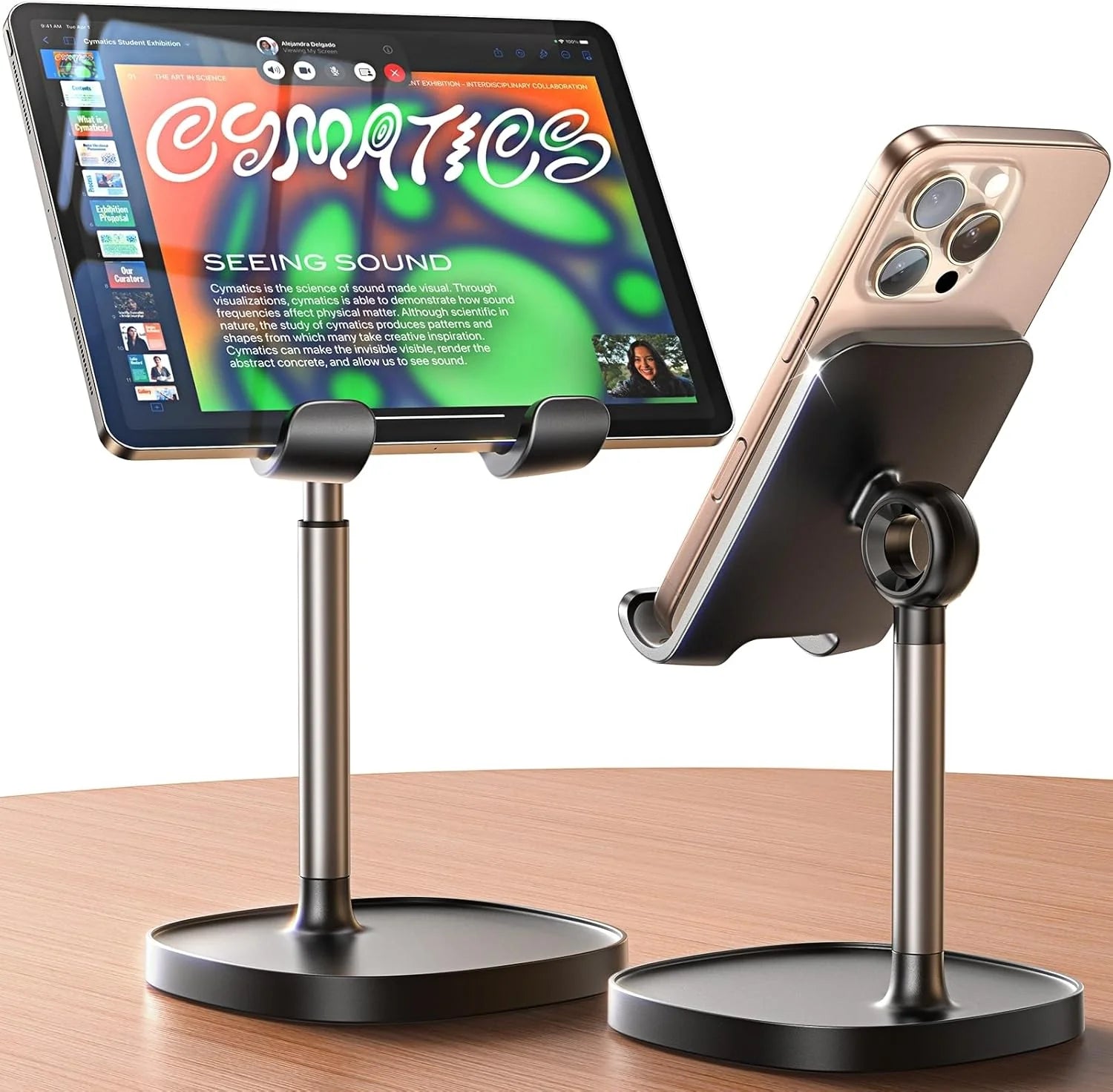 LISEN Adjustable Cell Phone & Tablet Stand – Desk Phone Holder, Office & Gaming Accessory, Fits iPhone, iPad, Switch, Kindle, 4–10" Devices