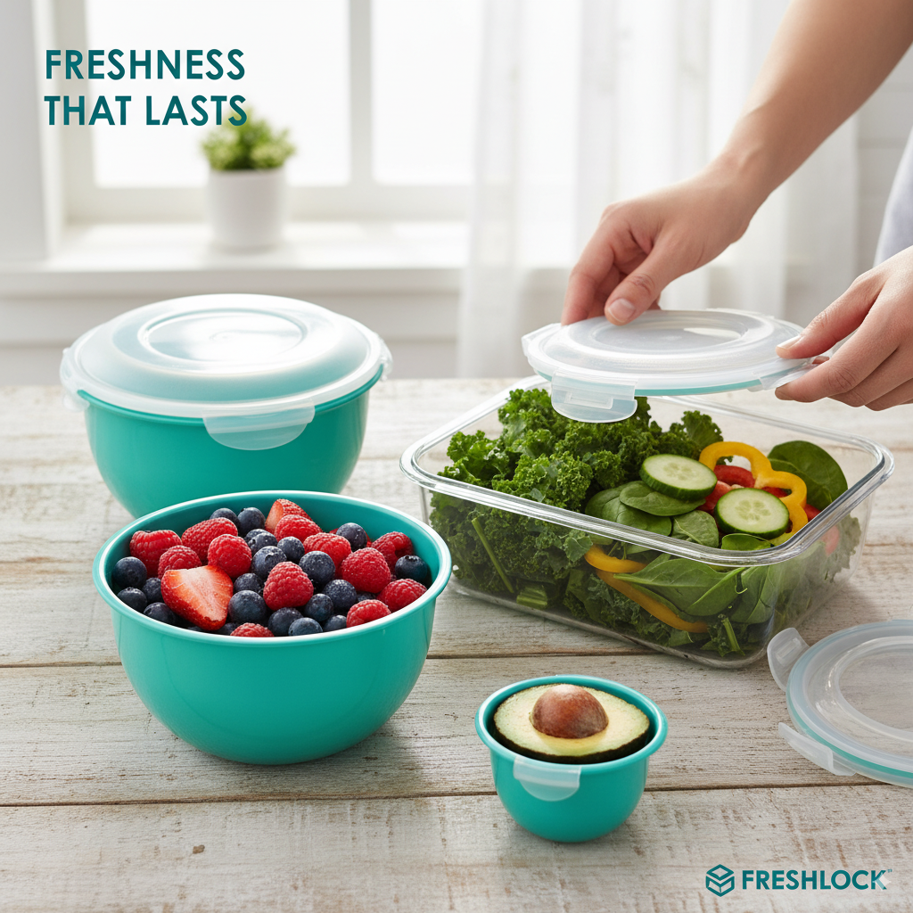 LocknLock 10-Pc Nestable Colored Body Tulip Bowls w/ (2) Handle Lids